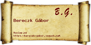 Bereczk Gábor névjegykártya